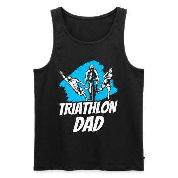 Triathlon Papa Triathlete Triathlons Triathlete - Men's Premium Organic Tank Top - black - Front - AI Model Male 178 light (178cm)