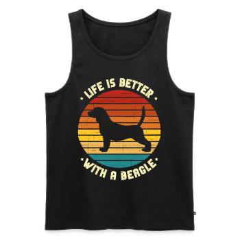 Life is better with a Beagle Beagles - Men's Premium Organic Tank Top - black - Front - AI Model Male 178 light (178cm)