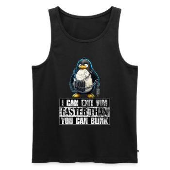I Can Exit VIM Faster Than You Can Blink Linux - Männer Premium Bio Tank Top - Schwarz - Vorne - AI Model Male 178 light (178cm)