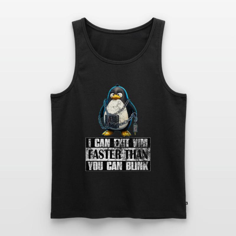 I Can Exit VIM Faster Than You Can Blink Linux Männer Premium Bio Tank Top