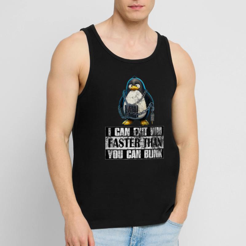I Can Exit VIM Faster Than You Can Blink Linux Männer Premium Bio Tank Top