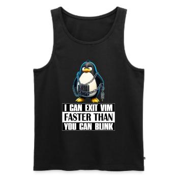 I Can Exit VIM Faster Than You Can Blink Linux Fun - Männer Premium Bio Tank Top - Schwarz - Vorne - AI Model Male 178 light (178cm)