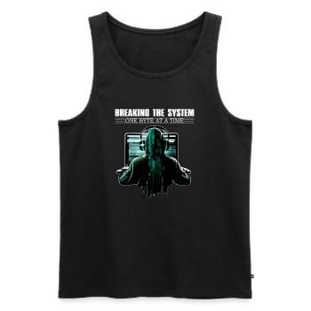 Breaking The System One Byte At A Time for Ethical - Männer Premium Bio Tank Top - Schwarz - Vorne - Michal (187cm)