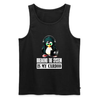 Breaking The System is My Cardio for Hackers and - Männer Premium Bio Tank Top - Schwarz - Vorne - AI Model Male 178 light (178cm)