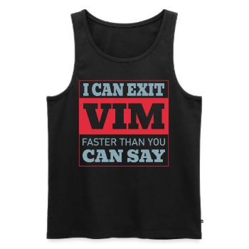 I Can Exit VIM Faster Than You Cab Say for Linux - Männer Premium Bio Tank Top - Schwarz - Vorne - AI Model Male 178 light (178cm)