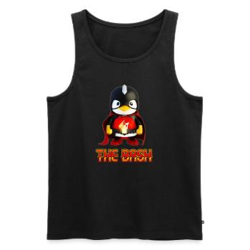 The Bash Penguin Superhero for Linux Coder and - Männer Premium Bio Tank Top - Schwarz - Vorne - AI Model Male 178 light (178cm)