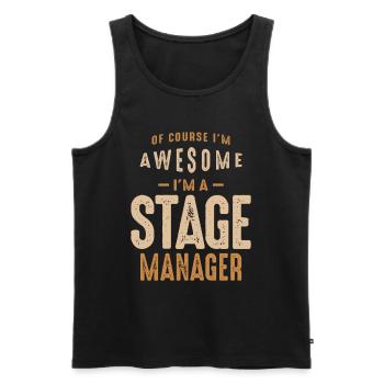 Stage Manager - Men's Premium Organic Tank Top - black - Front - Michal (187cm)