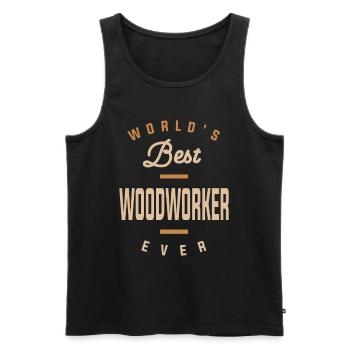 Woodworker - Men's Premium Organic Tank Top - black - Front - Michal (187cm)