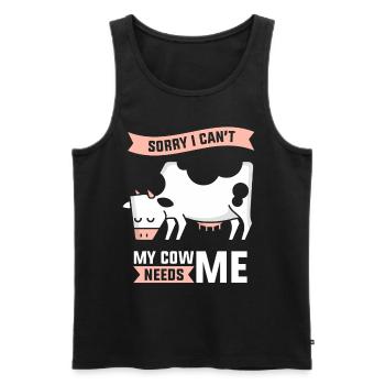 Kann Nicht Meine Kuh Braucht Mich Milchkuh Kühe - Männer Premium Bio Tank Top - Schwarz - Vorne - AI Model Male 178 light (178cm)