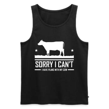 Can't I have plans with my cow animals - Men's Premium Organic Tank Top - black - Front - Michal (187cm)