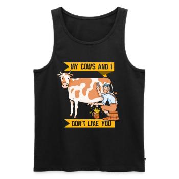 Meine Kühe Und Ich Mögen Dich Nicht Milchkuh Kuh - Männer Premium Bio Tank Top - Schwarz - Vorne - AI Model Male 178 light (178cm)