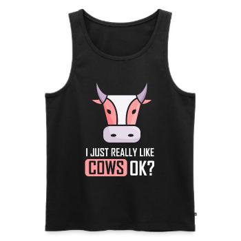 Ich Mag Kühe Einfach Sehr Milchkuh Kuh Bauernhof - Männer Premium Bio Tank Top - Schwarz - Vorne - Michal (187cm)