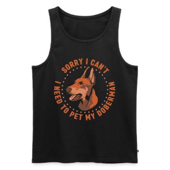 Kann Nicht Ich Muss Meinen Dobermann Streicheln - Männer Premium Bio Tank Top - Schwarz - Vorne - AI Model Male 178 light (178cm)