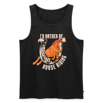 I would rather go horseback riding horse rider - Men's Premium Organic Tank Top - black - Front - Michal (187cm)