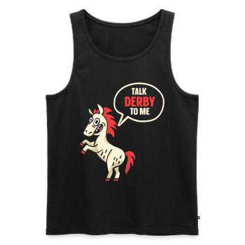 Parler Derby avec moi cavalier équitation - Débardeur bio Premium Homme - noir - Devant - Michal (187cm)