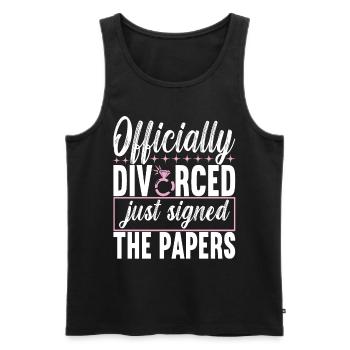Divorce Divorced - Men's Premium Organic Tank Top - black - Front - AI Model Male 178 light (178cm)