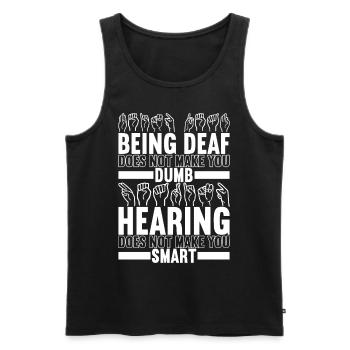 Deaf Deaf Mute Deaf - Men's Premium Organic Tank Top - black - Front - AI Model Male 178 light (178cm)