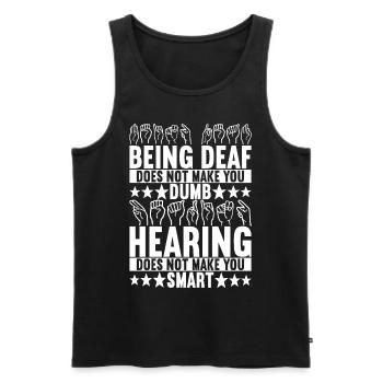 Taub Taubstumm Deaf - Männer Premium Bio Tank Top - Schwarz - Vorne - AI Model Male 178 light (178cm)