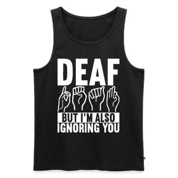 Taub Taubstumm Deaf - Männer Premium Bio Tank Top - Schwarz - Vorne - AI Model Male 178 light (178cm)
