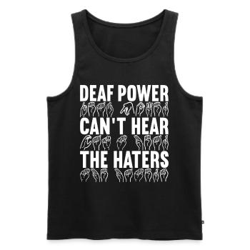 Taub Taubstumm Deaf - Männer Premium Bio Tank Top - Schwarz - Vorne - AI Model Male 178 light (178cm)