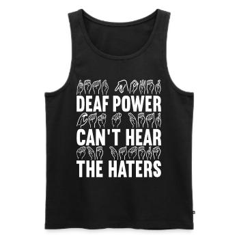 Deaf Deaf and Dumb Deaf - Men's Premium Organic Tank Top - black - Front - AI Model Male 178 light (178cm)
