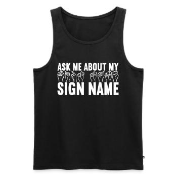 Deaf Deaf Mute Deaf - Men's Premium Organic Tank Top - black - Front - AI Model Male 178 light (178cm)