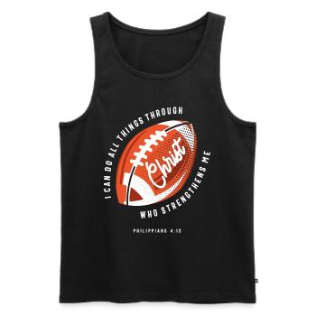 Christian Football Religious Philippians 4:13 - Men's Premium Organic Tank Top - black - Front - AI Model Male 178 light (178cm)