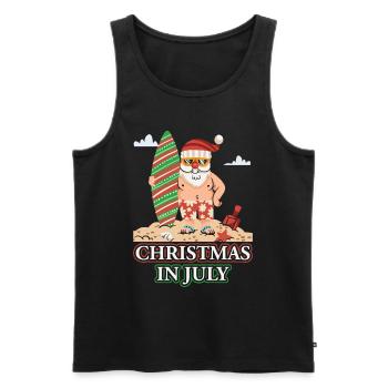 Weihnachten im Juli Noël en juillet Père Noël Humour - Débardeur bio Premium Homme - noir - Devant - Michal (187cm)
