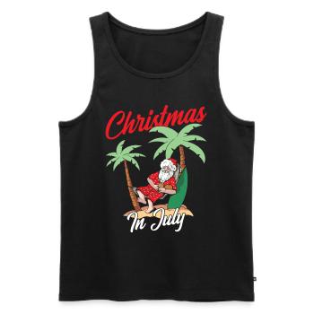 Weihnachten im Juli Noël en juillet Père Noël Humour - Débardeur bio Premium Homme - noir - Devant - Michal (187cm)