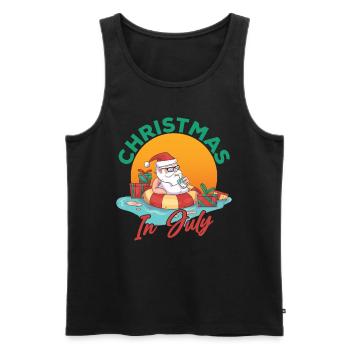 Weihnachten im juli Noël en juillet Humour Père Noël - Débardeur bio Premium Homme - noir - Devant - Michal (187cm)