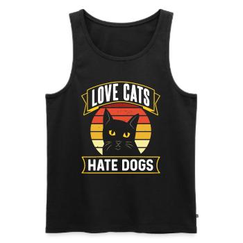 Love Cats Hate Dogs Cat Lovers Pet - Men's Premium Organic Tank Top - black - Front - AI Model Male 178 light (178cm)