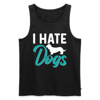 I Hate Dog Lovers Cat Cats Pet - Men's Premium Organic Tank Top - black - Front - AI Model Male 178 light (178cm)