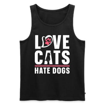 Love Cats Hate Dogs Cat Lovers Pet - Men's Premium Organic Tank Top - black - Front - AI Model Male 178 light (178cm)