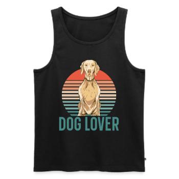Amoureux des chiens Chiot animal amoureux des chiens Dictons - Débardeur bio Premium Homme - noir - Devant - Michal (187cm)