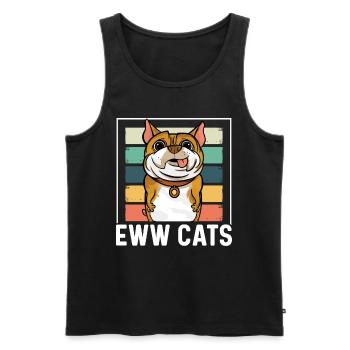 yuck cat sayings animal lover puppy dog - Men's Premium Organic Tank Top - black - Front - AI Model Male 178 light (178cm)