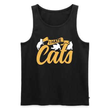 Je déteste Cat Lover Dog Animal Puppy - Débardeur bio Premium Homme - noir - Devant - Michal (187cm)