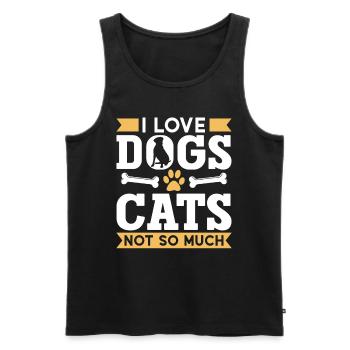 Ich Liebe Hunde Katzen Nicht So Sehr Hund Welpe - Männer Premium Bio Tank Top - Schwarz - Vorne - Michal (187cm)