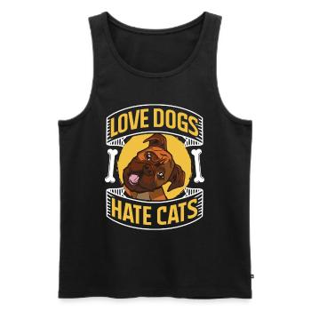 Liebe Hunde Hasse Katzen Hund Welpe Liebhaber - Männer Premium Bio Tank Top - Schwarz - Vorne - Michal (187cm)