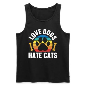 Love Dogs Hate Cats Dog Puppy Lovers - Men's Premium Organic Tank Top - black - Front - Michal (187cm)