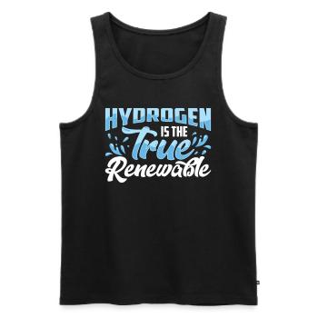Hydrogen is the true renewable energy - Men's Premium Organic Tank Top - black - Front - AI Model Male 178 light (178cm)