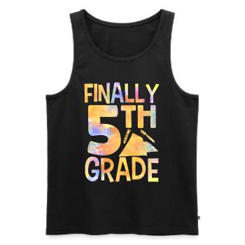 Enfin 5 classes École cinquième année cinquième année - Débardeur bio Premium Homme - noir - Devant - AI Model Male 178 light (178cm)
