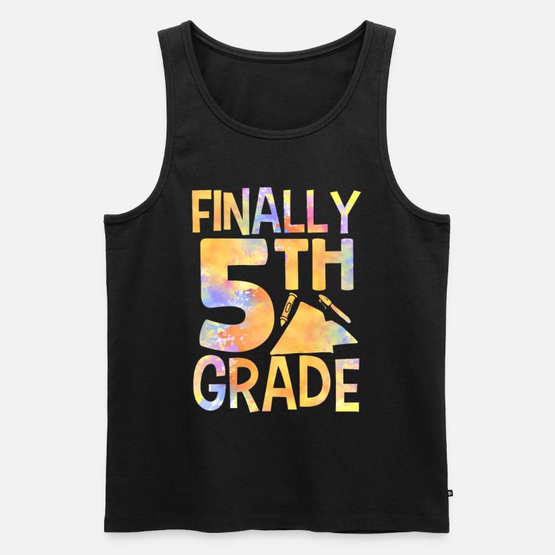 Endlich 5 Klasse Schule Fünftklässler Fünfte - Männer Premium Bio Tank Top - Schwarz