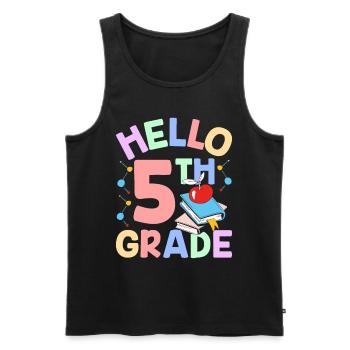 Hallo 5. Klasse Fünfte Fünftklässler 5 Klasse - Männer Premium Bio Tank Top - Schwarz - Vorne - AI Model Male 178 light (178cm)
