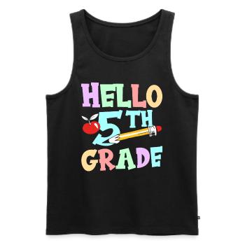 Hallo 5. Klasse Fünftklässler 5 Klasse Fünfte - Männer Premium Bio Tank Top - Schwarz - Vorne - AI Model Male 178 light (178cm)