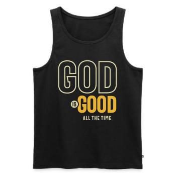 God Is Good All The Time Christian Worship - Men's Premium Organic Tank Top - black - Front - Michal (187cm)