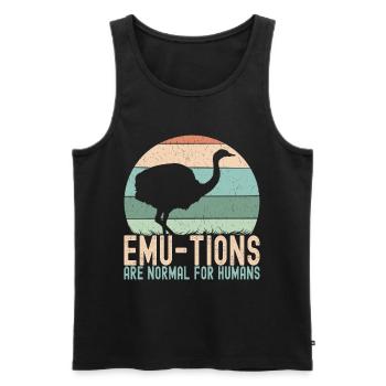Emu Strauss - Men's Premium Organic Tank Top - black - Front - AI Model Male 178 light (178cm)