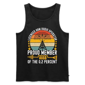 Ham Radio Ham Radio Operator - Men's Premium Organic Tank Top - black - Front - AI Model Male 178 light (178cm)