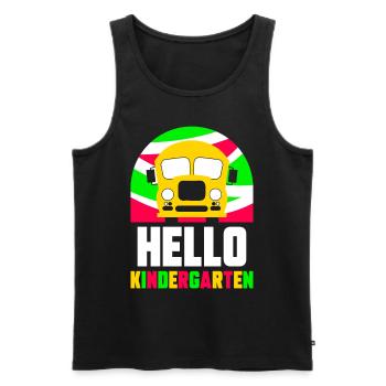 Hallo Kindergarten Sprüche Süß Kinder Humor - Männer Premium Bio Tank Top - Schwarz - Vorne - Michal (187cm)