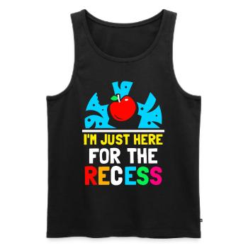 Ich Bin Nur Für Die Pause Hier Schulstart Schule - Männer Premium Bio Tank Top - Schwarz - Vorne - AI Model Male 178 light (178cm)