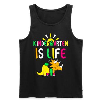 Kindergarten Is Life Cute Sayings Kids Humor - Men's Premium Organic Tank Top - black - Front - Michal (187cm)